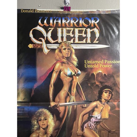 Vintage Warrior Queen Original Movie Poster 1987 37.5x23.75 Boris Vallejo Art - Picture 3 of 7